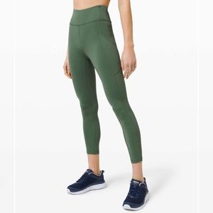 lululemon invigorate high-rise tight. algae green. size 6.